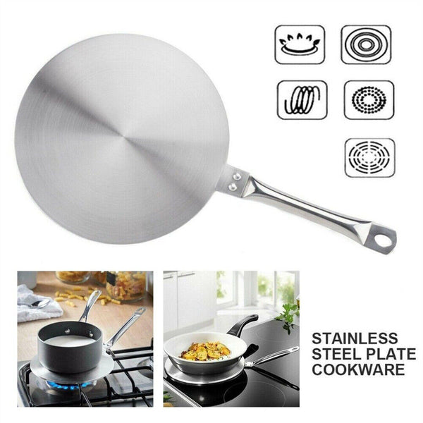 20cm Stainless Steel Induction Plate Cook Top Converter Heat Interface Disc AU