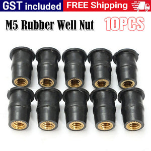 10pcs M5 Rubber Well Nut Blind Fastener Windscreen Windshield Fairing Cowl 5mm