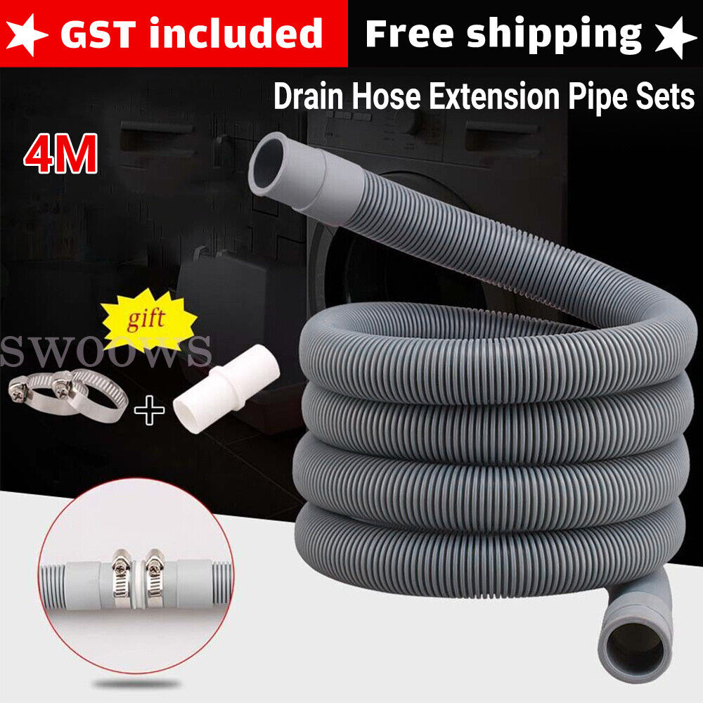 Universal Washer Washing Machine Dishwasher Drain Hose Outlet Extension Pipe 4M