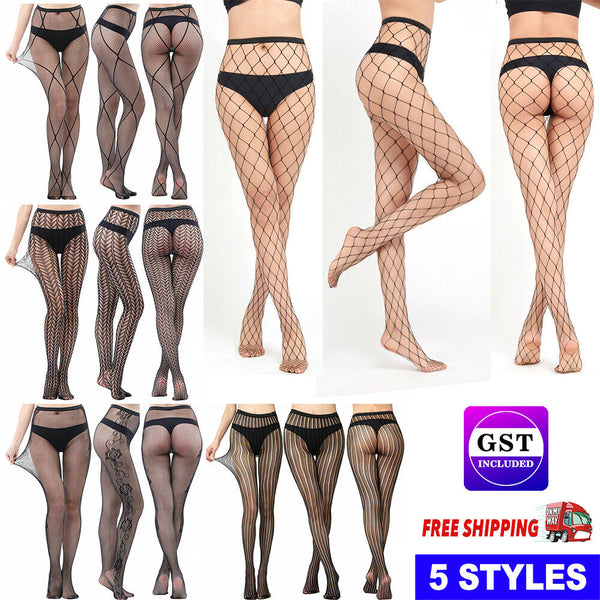 Women's Fashion Jacquard Fishnet Pantyhose Tights Pattern Stockings Waist High