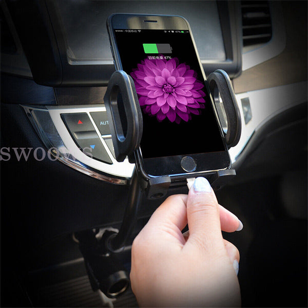 New Car Cigarette Lighter Socket Dual USB Charger Phone Mount Holder