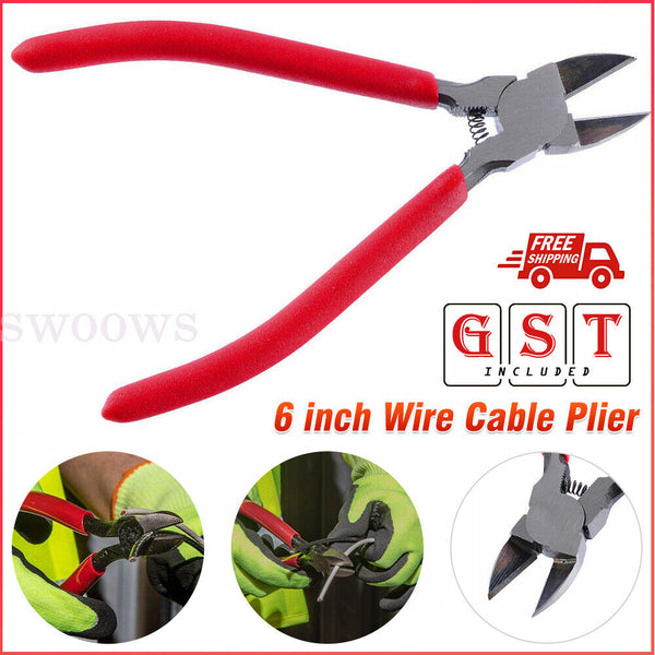 1/2 x 6" Flush Cut Side Cutters Diagonal Cutting Pliers Wire Cable Nippers Tools