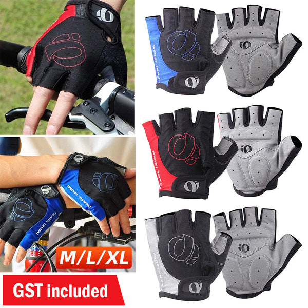 Pair Cycling Bicycle Half Finger Bike Gloves Unisex Anti Slip Padded Outdoor AU