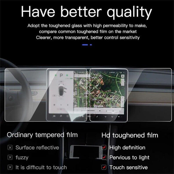 Tempered Glass Protector Navigation CenterControl Screen Film forTesla Model 3/Y