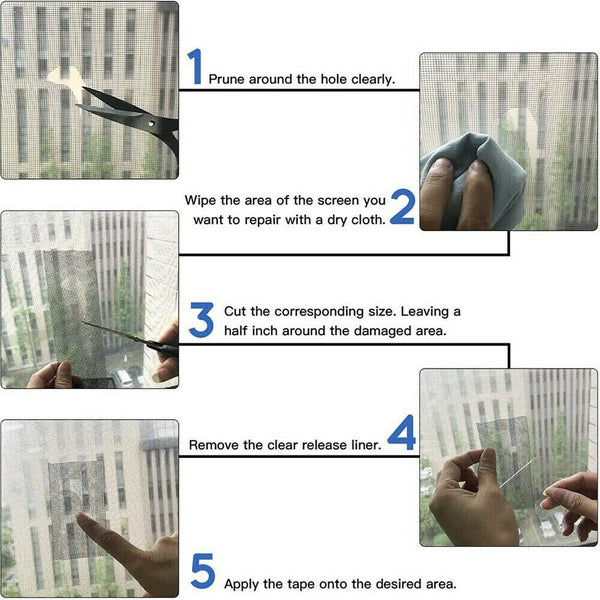 Window Door Repair Tape Fly Screen Insect Repellent Repair Tape Self Adhesive