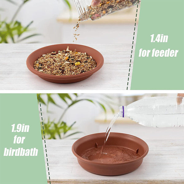 2xHanging Bird Feeder Bath Tray Plastic Bird Water Drinker Outdoor Garden Decor