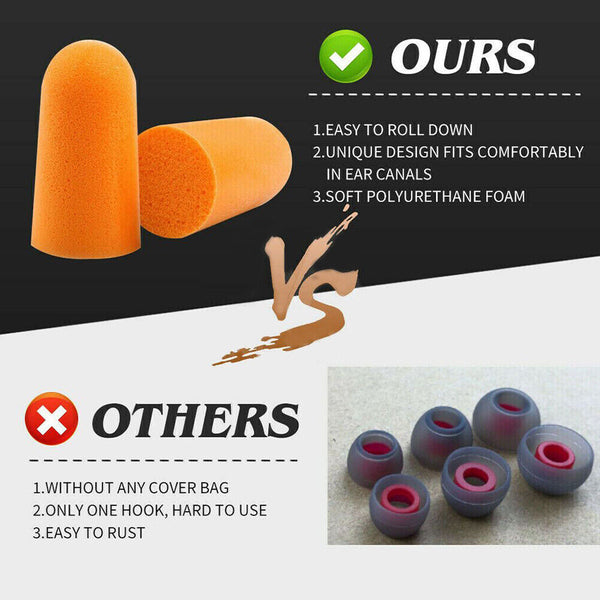 10 Pairs Disposable Foam Ear Plug Noise Reducer uncorded individual wrap