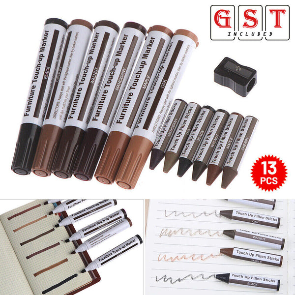 13Pcs Wood Repair Kit Furniture Paint Floor Repair Floor Wax Crayon Paint Pen