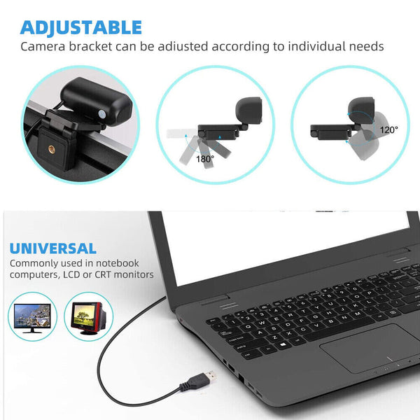 Webcam Full HD 1080P USB 2.0 For PC Desktop Laptop Web Camera with Microphone