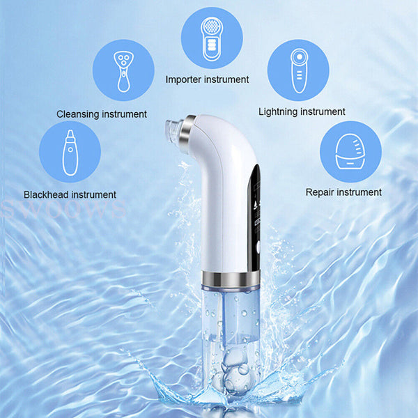 Vacuum Blackhead Remover Facial Skin Pore Acne Pimple 6 Sucker Cleaner Machine