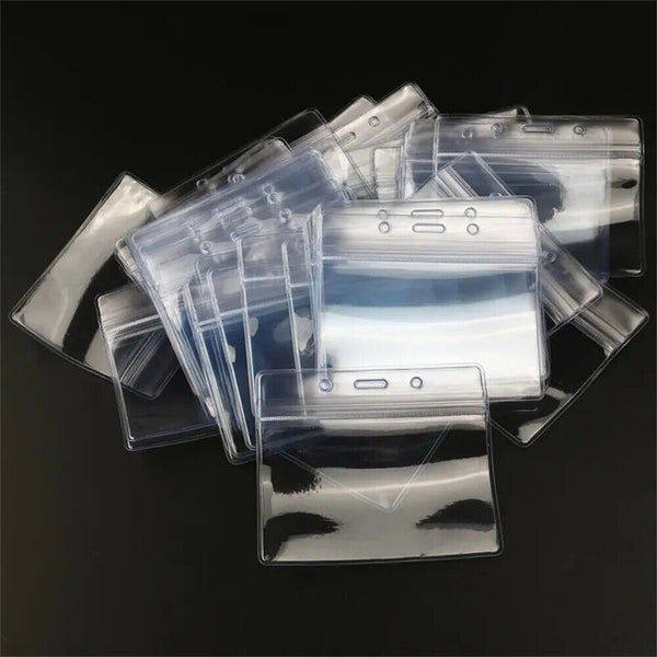 20pcs Plastic Clear ID Card Holder Badge Lanyard Work Business Pouch Security