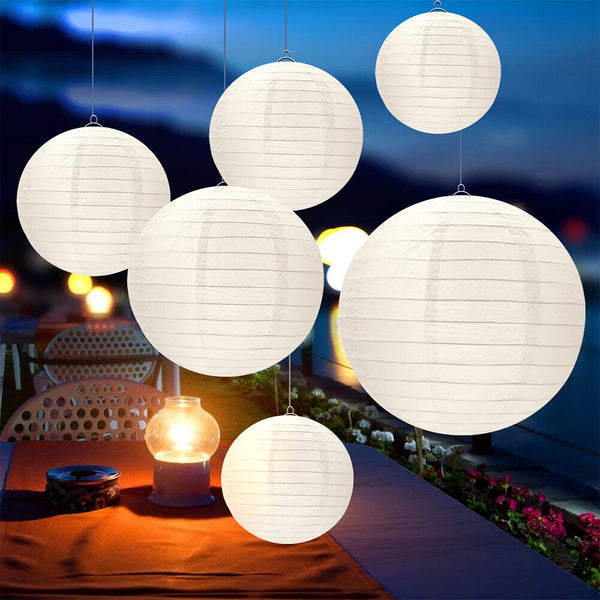 10pcs 10/20/30cm Large White Paper Lantern lanterns Party Wedding Banquet Dec