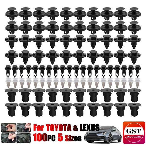 100X Trim Panel Clips For Toyota Bumper Fender Body Splash Guard Push Pin Rivet