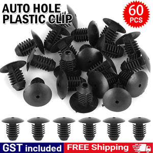 60pc Fits10mm Hole Plastic Clip Push Type Fastener Auto Bumper Fender Door Rivet