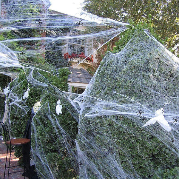 5/10 packs Stretchable Spider Web Spooky Halloween Party Ghost Halloween House