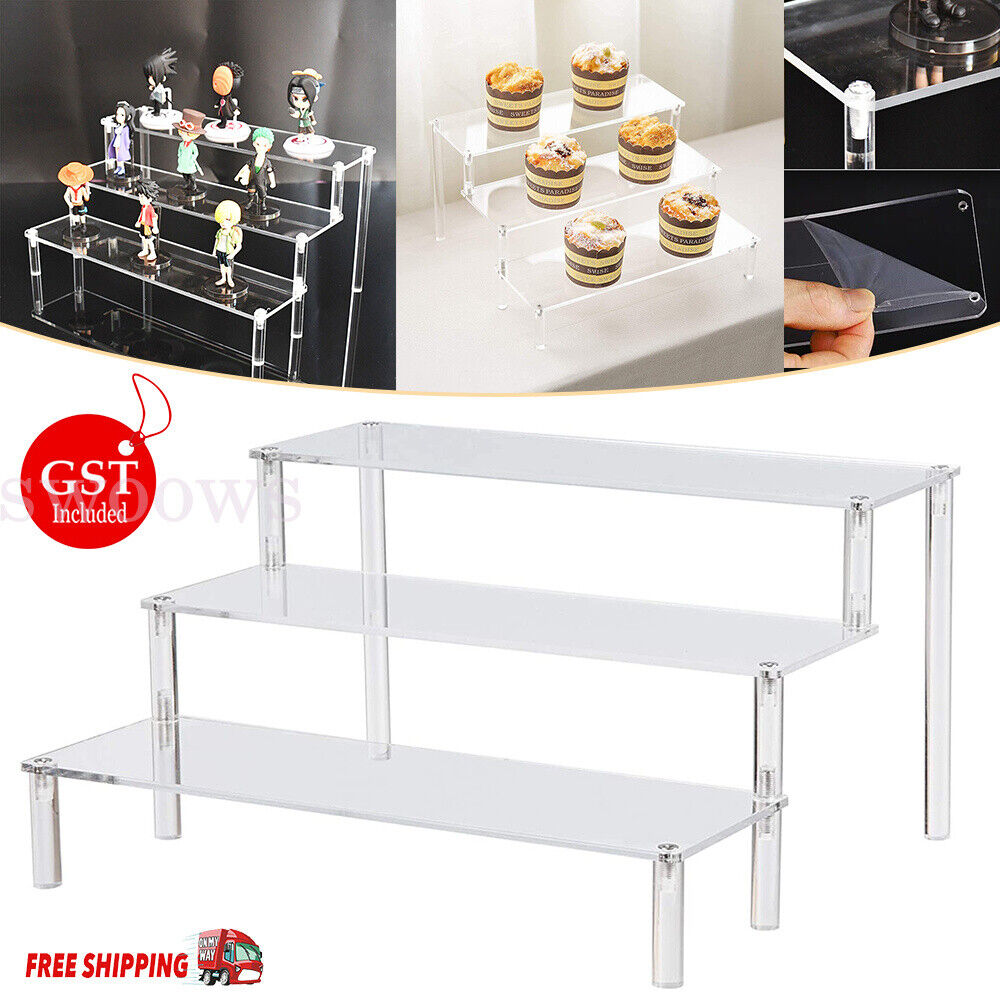 3 Layer Acrylic Action Figure Display Stand Model Doll Cosmetics Toy Shelf