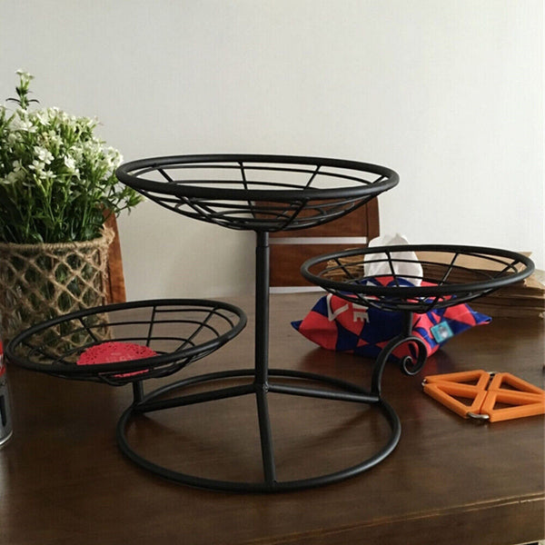 3 Tier Metal Fruit Vegetable Basket Bowl Holder Stand Storage Kitchen Decorative