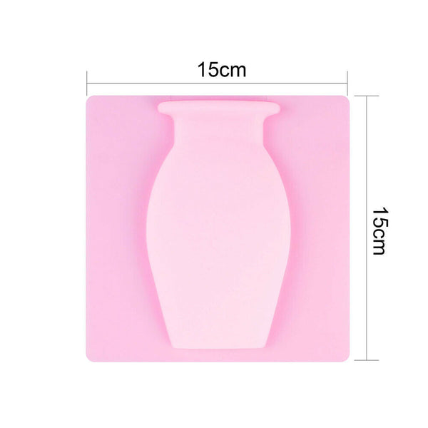 Silicone Sticky Vase Wall Fridge Magic Flower Plant Pot Glass Mirror Decoration