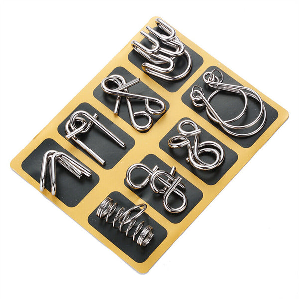 Set of 24PCS Metal Wire Puzzle Toys IQ Test Puzzle Unlock Toys Brain Teasers