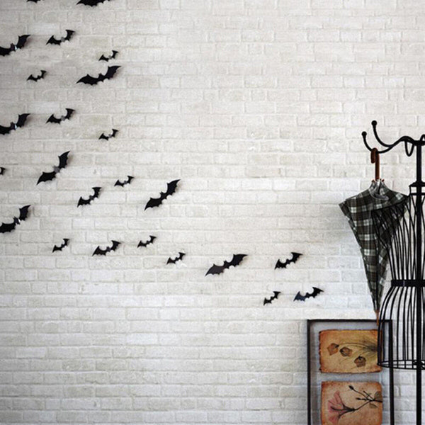 Halloween 12-48PCS DIY Scary Horror 3D Bats Decoration Wall Decals Stickers AU