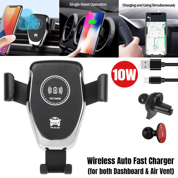 Qi Wireless Auto Fast Charger Car Holder Gravity Mount Air Vent Phone Holder AUS