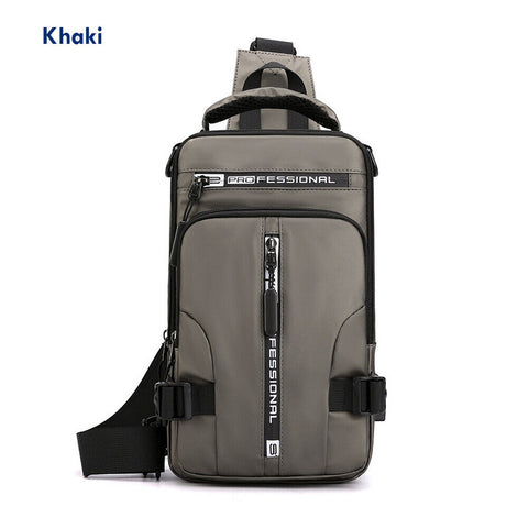 Men's Sling Crossbody Bag Anti-theft Shoulder Chest Messenger Backpack USB Port