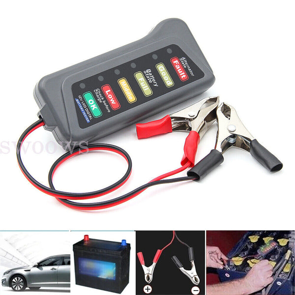 12V Digital Car Battery Tester Automotive Testing Tool Voltage Analyzer Checker