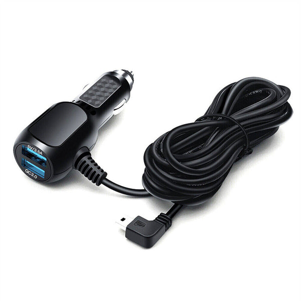 USB Dual Ports Dash Cam Power Cable Car Cigarette Adapter  Lighter Power Cable