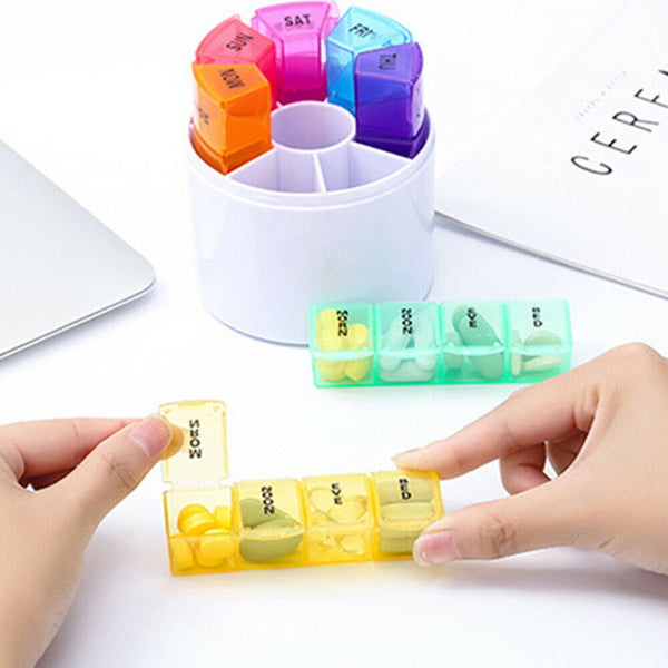 Pill Box 7-day Large organiser Tablet Container Case Medicine Storage Dispenser