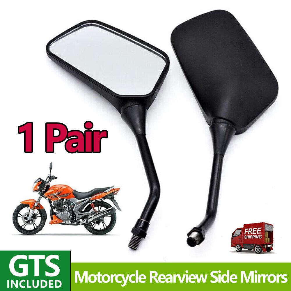 Universal Motorcycle Rearview Side Mirrors for Honda Suzuki KAWASAKI Black 10mm