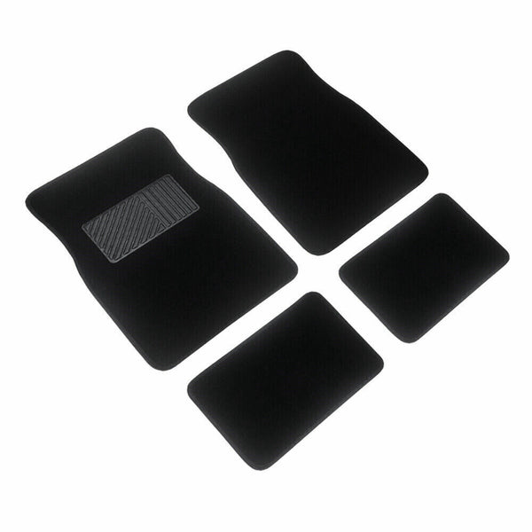 Car Floor Mats Universal 4PCS Carpet Front Rear Set Anti-slip Charcoal Black NEW