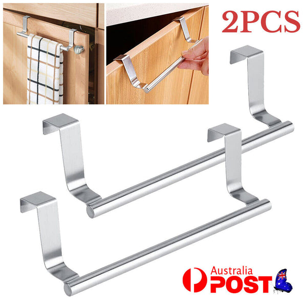 23/36cm Over Door Tea Towel Rack Holder Cupboard Hanger Kitchen Cabinet Bar Hook