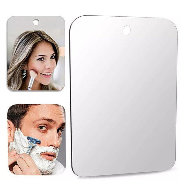 Shave Mirror Bathroom Shower Fogless Shaving PC Lens Anti-Fog Free Wall Hook