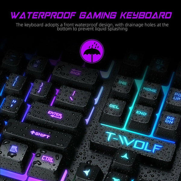 Wired USB Mechanical Gaming 104 Keys Keyboard RGB LED Backlit For Windows PC