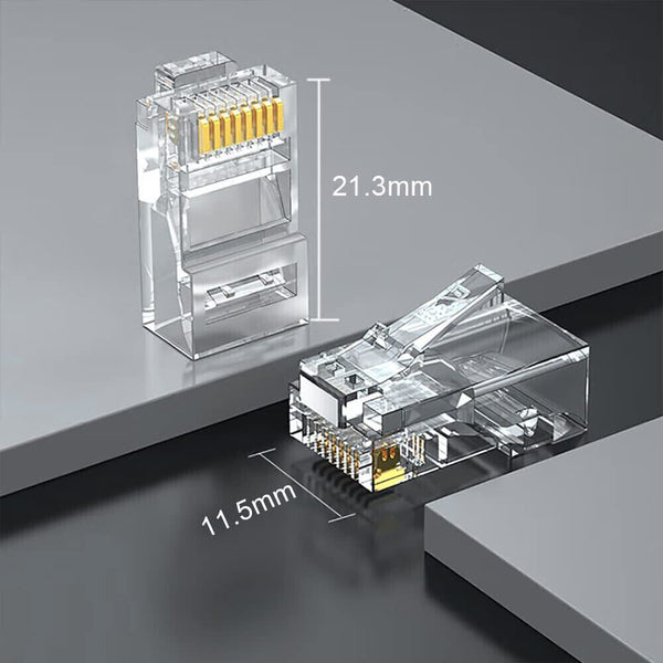 50X RJ45 Pass Through CAT6 Connector Modular Plug CAT5e CAT5 Network Ethernet