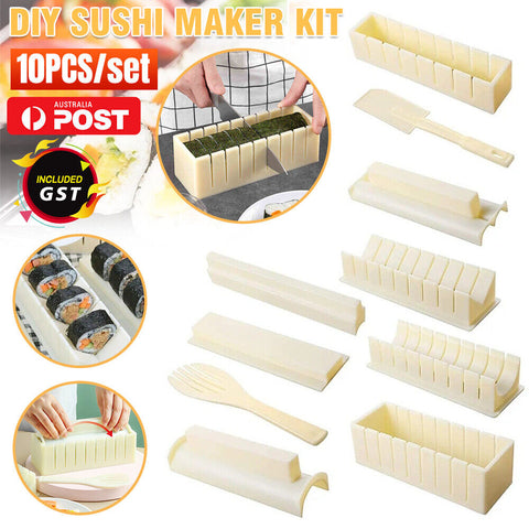 DIY Sushi Maker Making Kit Rice Roller Mold Set Beginners Homemade Kitchen NEW