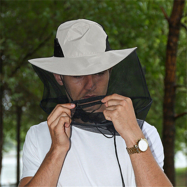 Mosquito Insect Head Net Mesh Protector Hat Fly Bee Bug Outdoor Fishing Camping