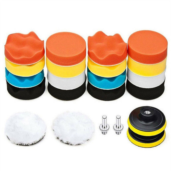 22pcs Buffing Waxing Polishing Sponge Pads Kit Set For Car Polisher Clean Drill