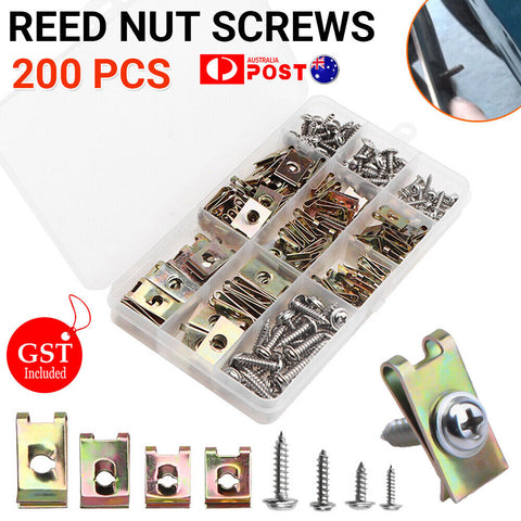 200X STAINLESS STEEL U NUTS - BOLT SPEED CLIPS PANEL TRIM AUTOMOTIVE NUT SCREWS