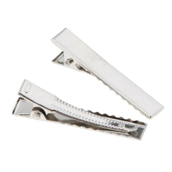 UP 100x DIY Hair Clips Blank Alligator Silver Gold Metal Accessories Kids Women