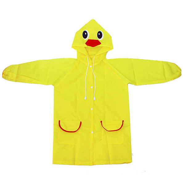 Toddler Girls Boys Baby Cartoon Raincoat Rain Hooded Poncho Coat Kids Outwear AU