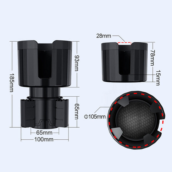 Car Cup Holder Expander Adapter for Bottles & Big Drinks Stable Fit for Car Auto