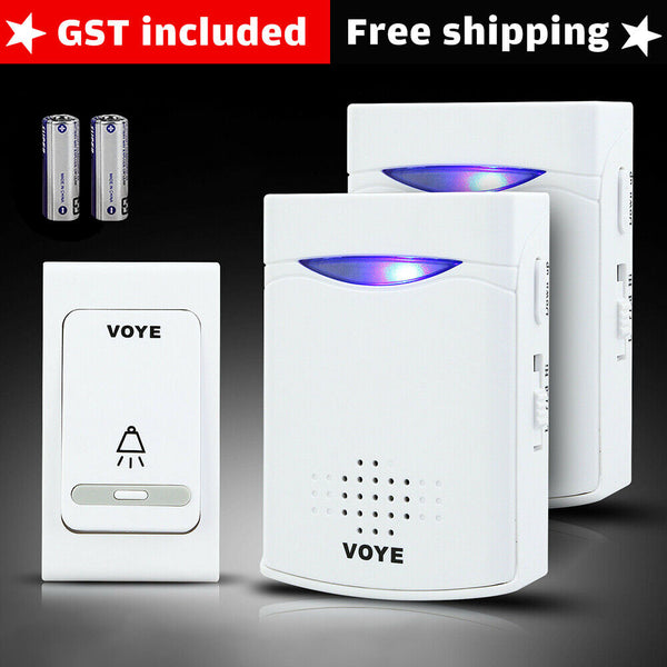 Wireless Door Bell Doorbell Set Digital Remote Control 2 Receivers 38 Chimes AU