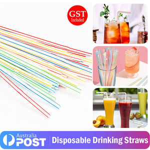 100pcs Colorful Bendable Drinking Straws Disposable Plastic Party Straws