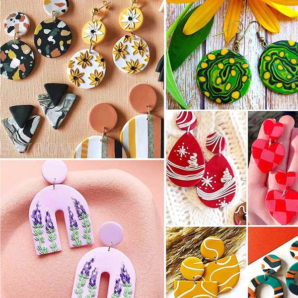 129pcs Polymer Clay Cutters Set for Earring Making DIY Craft Jewelry Handmade