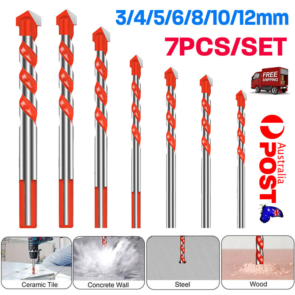 7PCS Ultimate Drill Bits Multifunctional Ceramic Glass Punching Hole Working Set