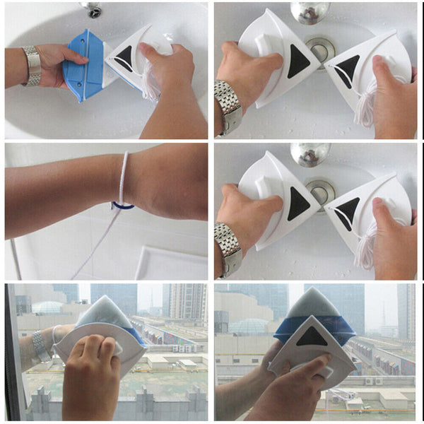 Car Tool  Surface Cleaning Brush Magnetic Window Double Side Glass Wiper Cleaner