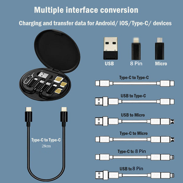 3 in 1 Multi USB Charger Charging Cable Cord For iPhone Samsung Google Android