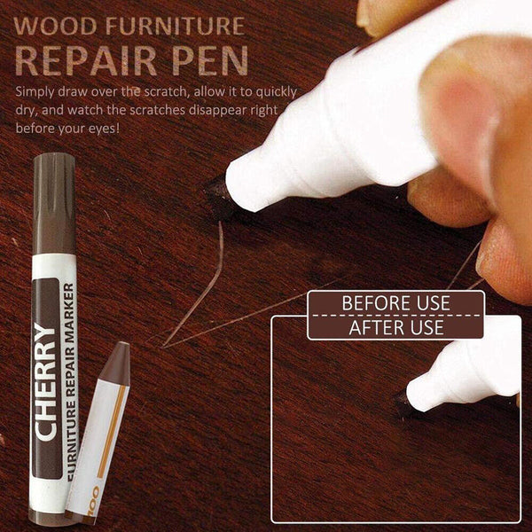 10Color Scratch Wood Furniture Timber Repair Pen Touch Up Marker + 10 Fill Stick