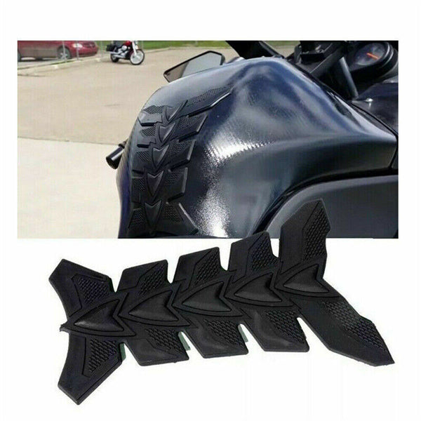 2x 3D Black Motorcycle Gel Oil Gas Fuel Tank Pad Protector Sticker Decal Decro